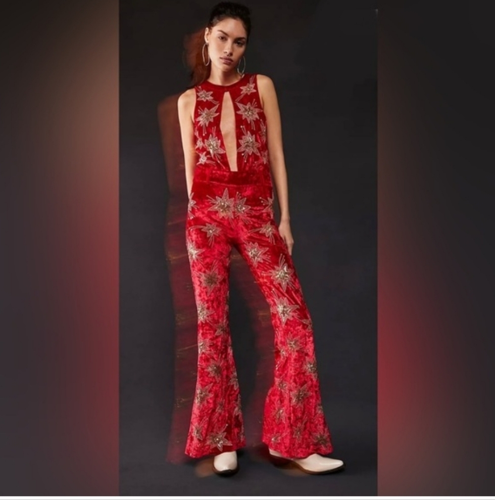 Lenni The Label Free People Chromatic Jumpsuit Wine Size S NWT Festival